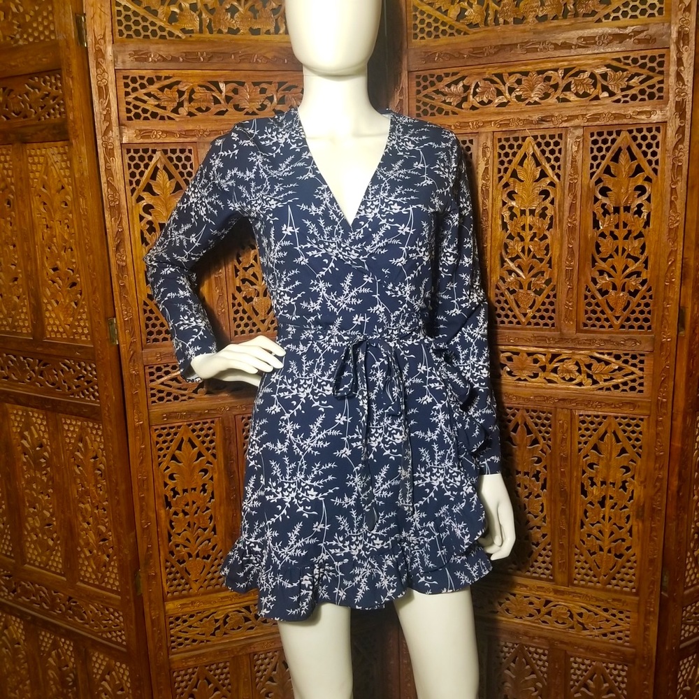 My Girl Blue floral v-neck sundress